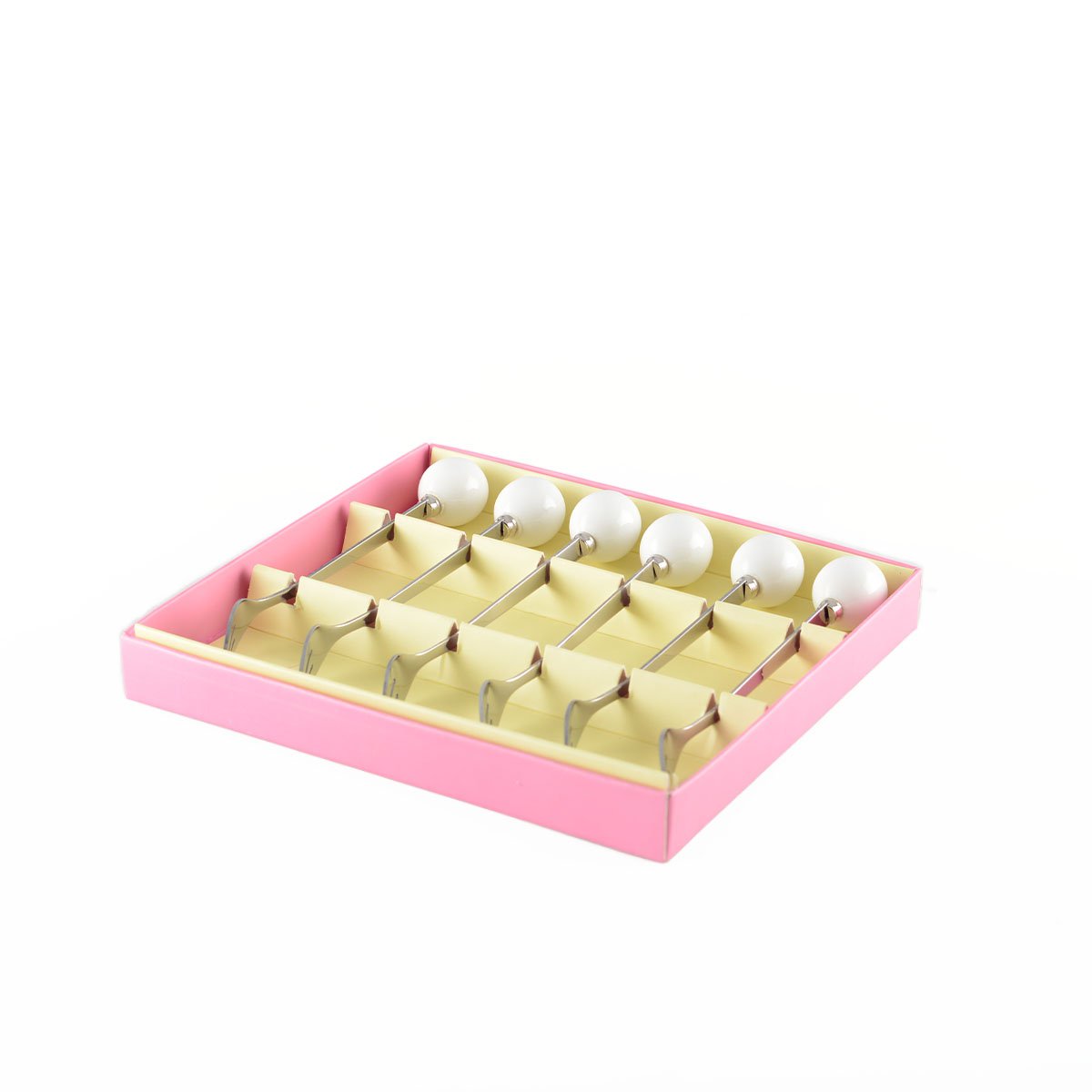 Weiße Dessertgabeln – 6er-Set