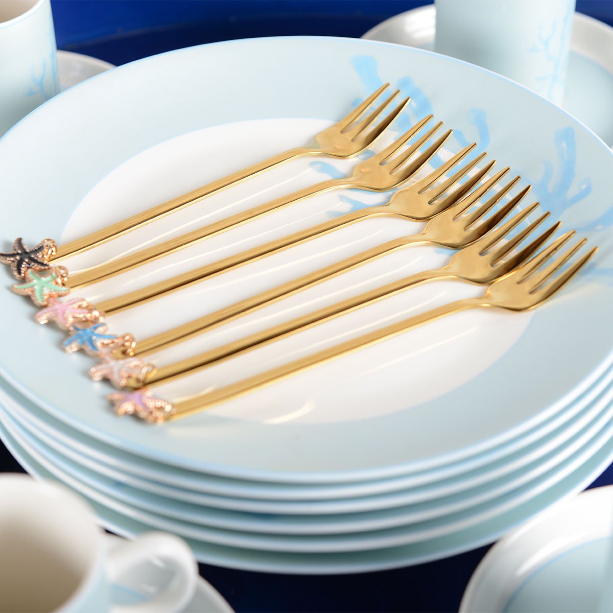 GOLDEN STAR DESSERTGABELN – 6ER-SET