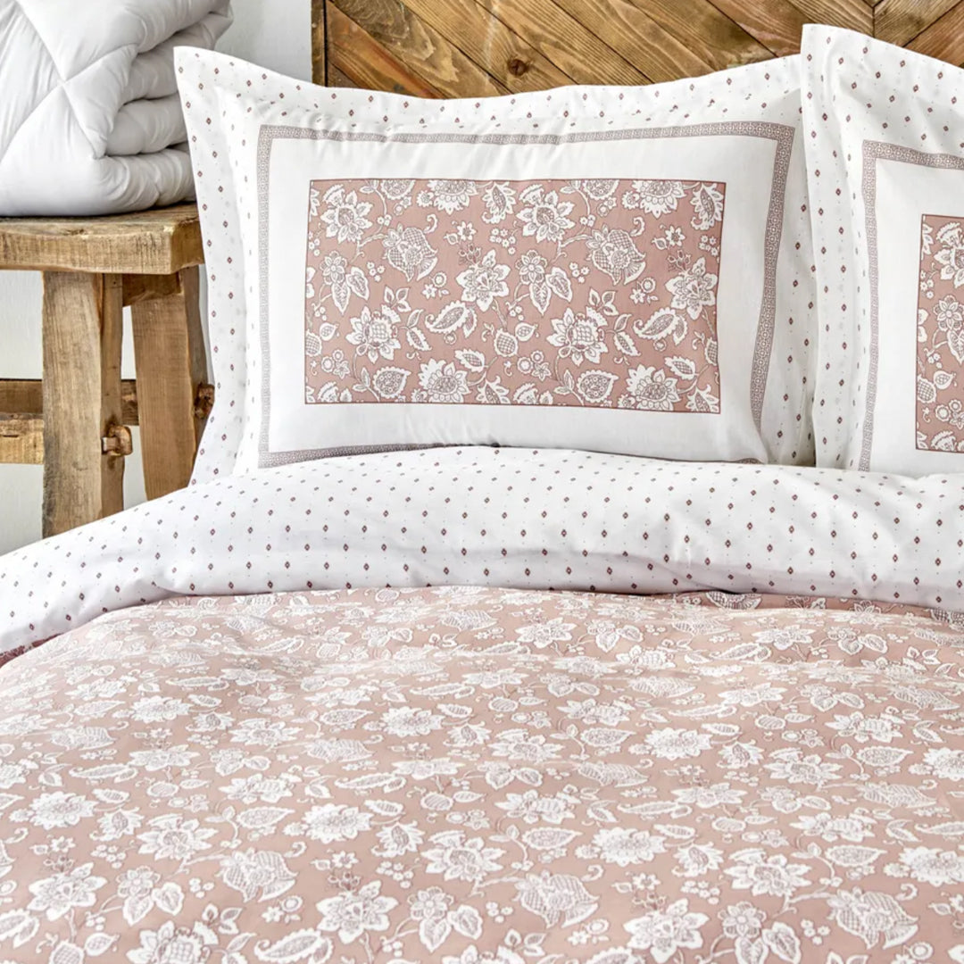 Karaca Celerina Rosa Fitted Bettwäsche Set für Doppelbett