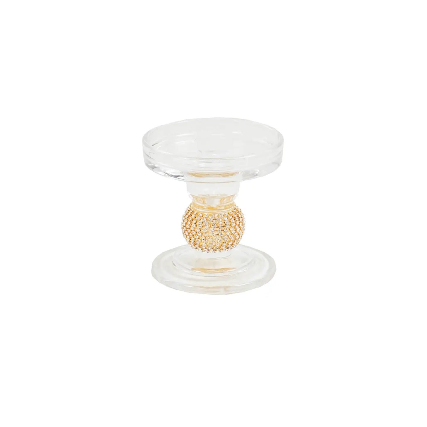 Kerzenhalter aus Glas - Gold - 8,5 x 8,5 cm