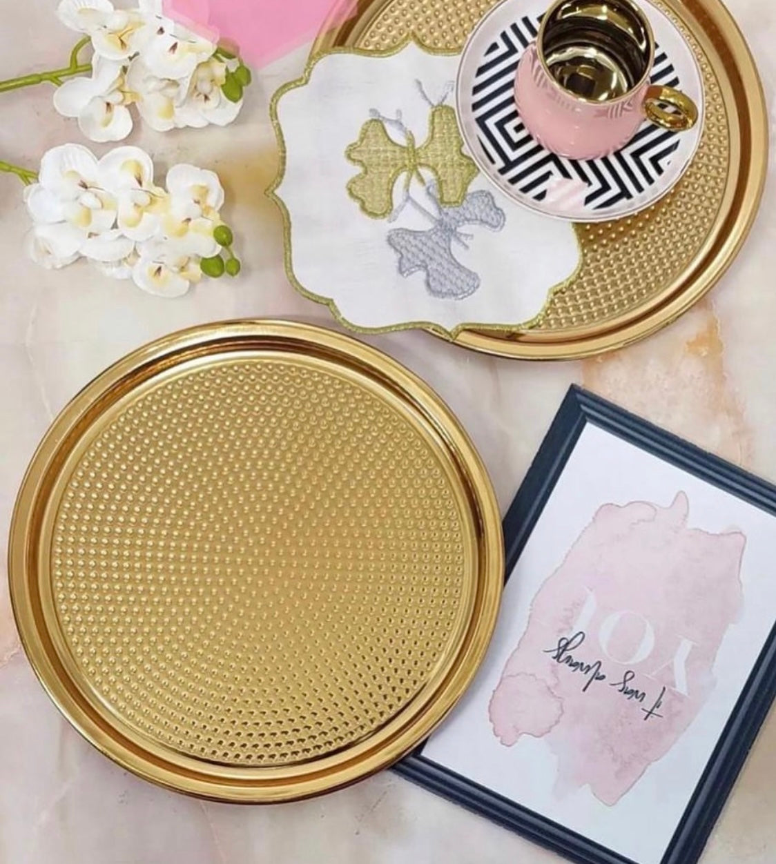 Sali Gold Serviertablett rund
