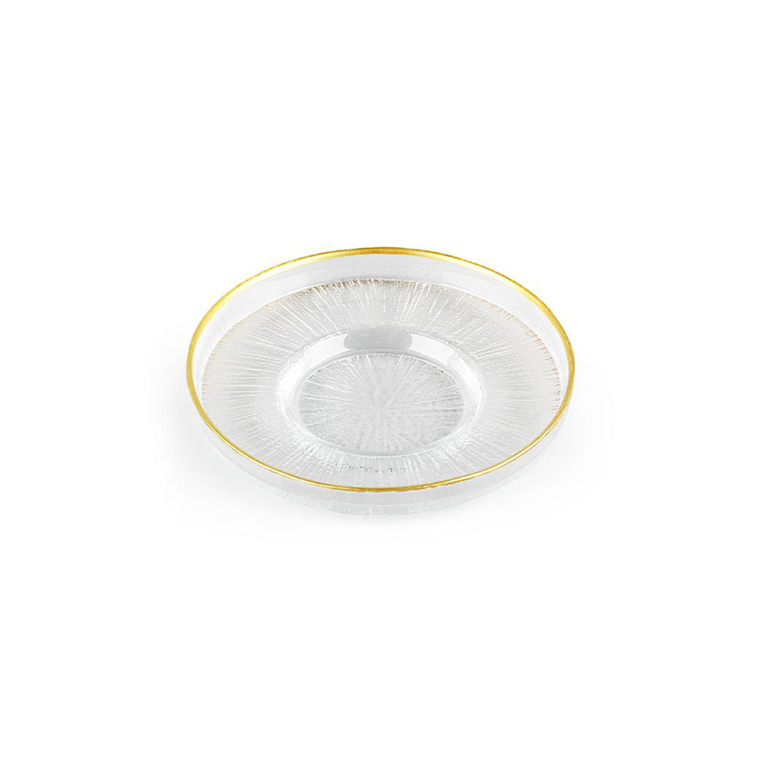 Rexy Transparent Untersetzer 6 Stück goldumrandet 12cm