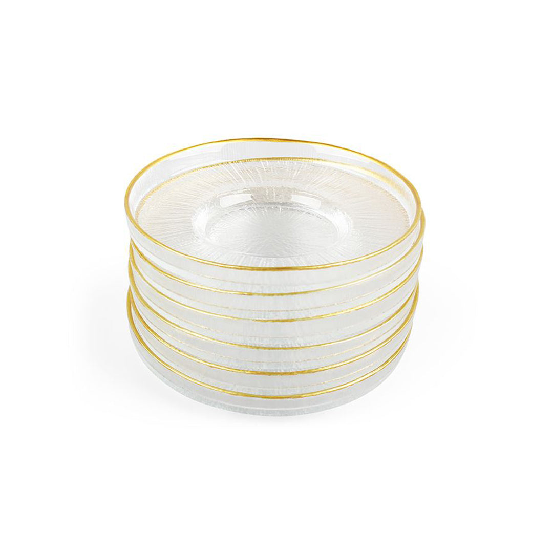 Rexy Transparent Untersetzer 6 Stück goldumrandet 12cm