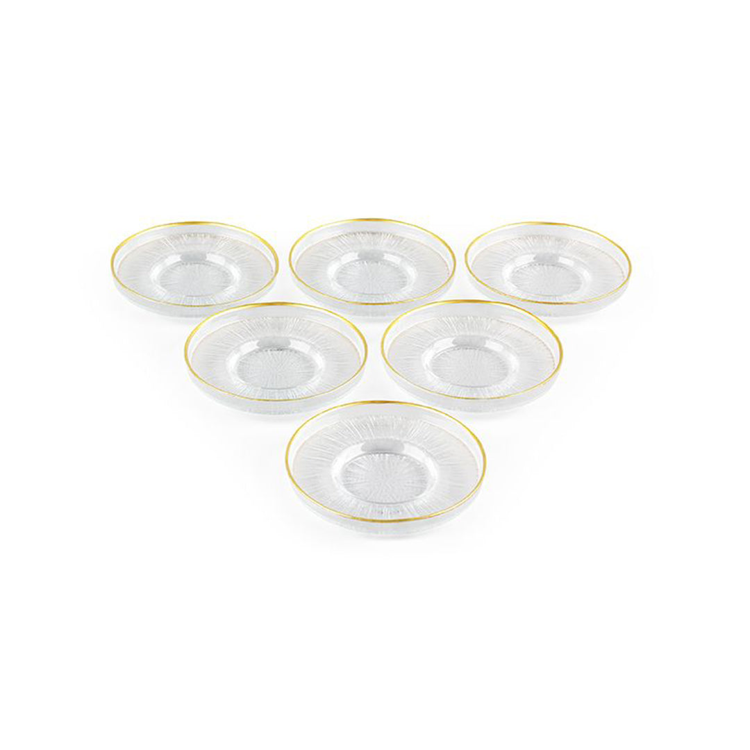 Rexy Transparent Untersetzer 6 Stück goldumrandet 12cm