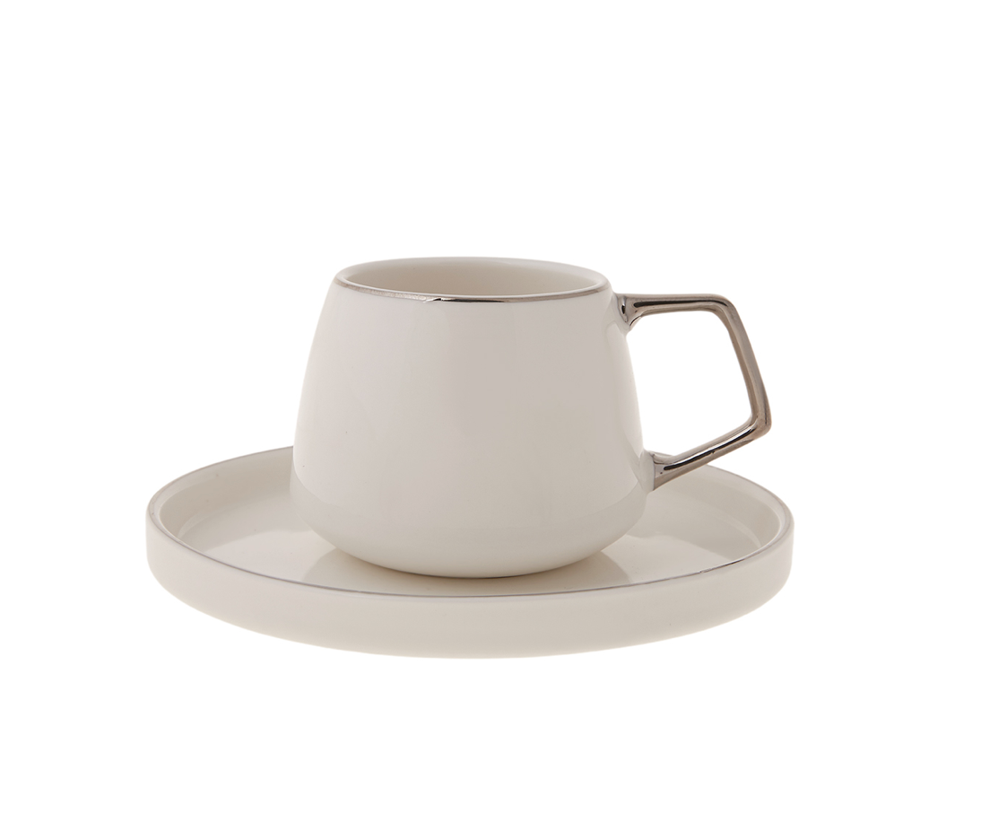 Karaca Saturn Platin Mokkatassen Set für 6 Personen