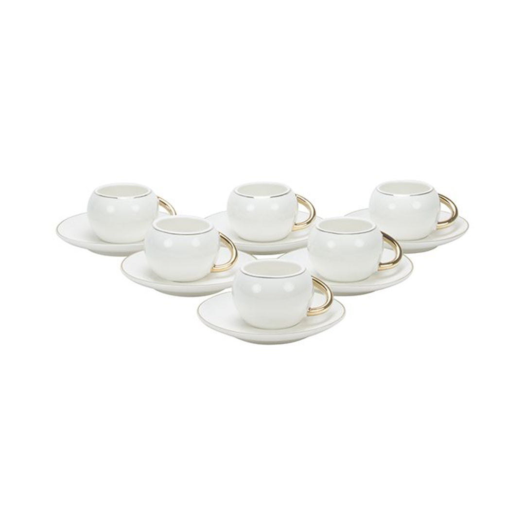 Bricard Bubble Weiß Mokkatassen Set für 6 Personen