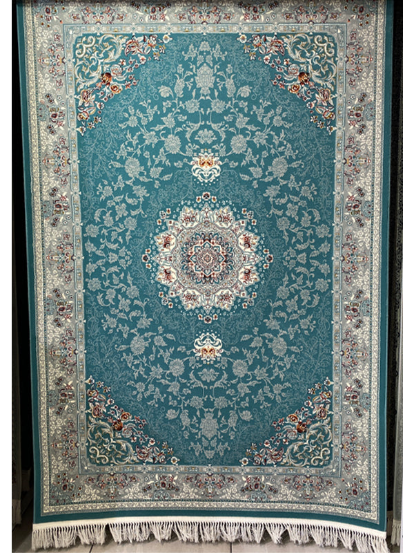 Super Mashad Orientteppich Perserteppich Blau