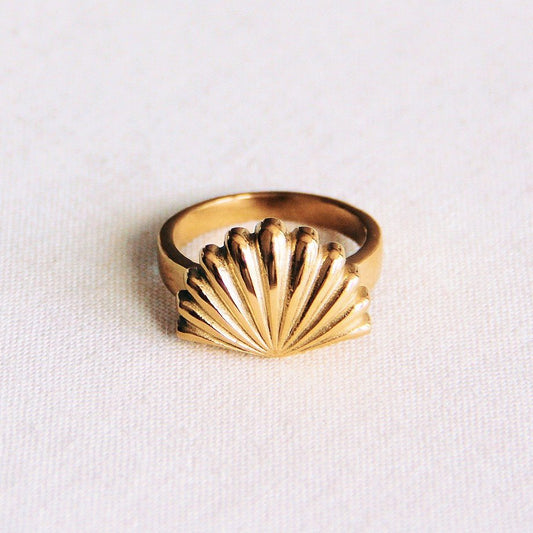 Statement-Ringfächer aus Edelstahl – Gold