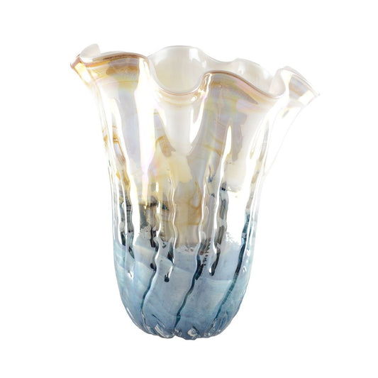 Meeres Vase Blaue und goldene , 25 x 25 x 29 cm