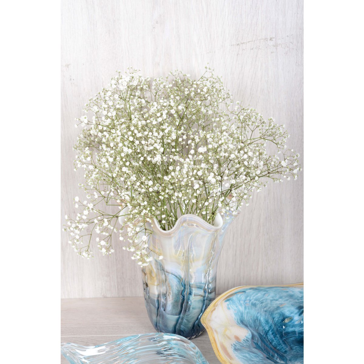 Meeres Vase Blaue und goldene , 25 x 25 x 29 cm