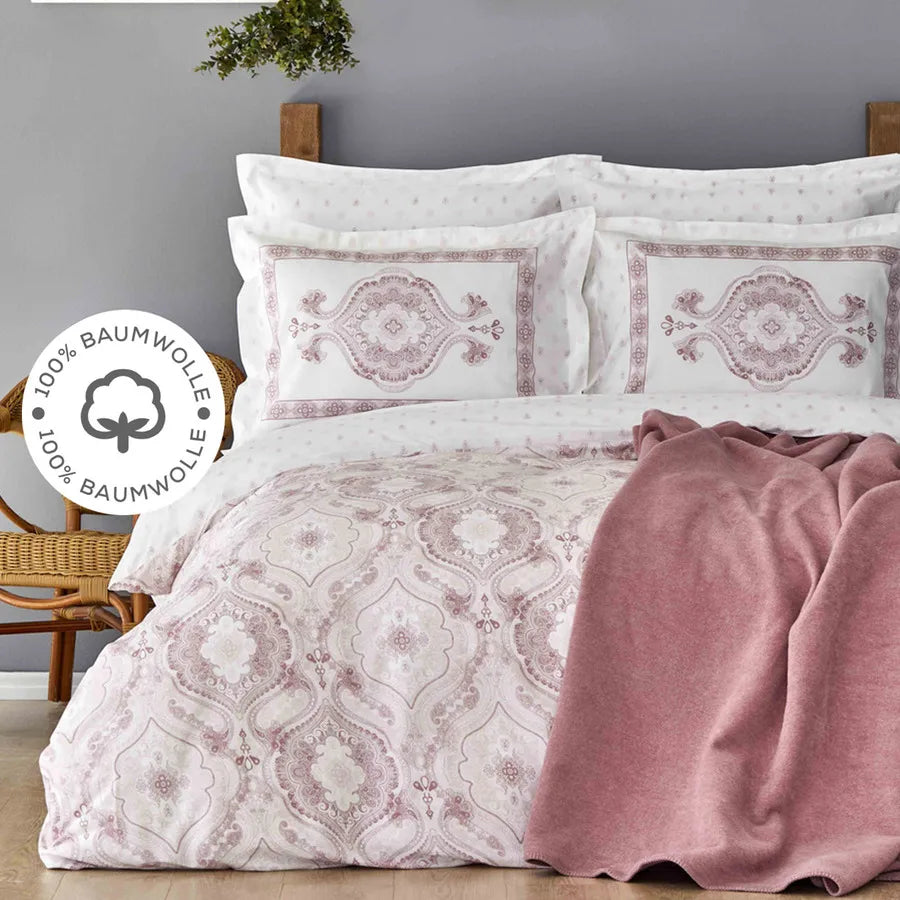 Home Arlen Rosa %100 Baumwolle Doppel Bettbezug Set Und Decke Set