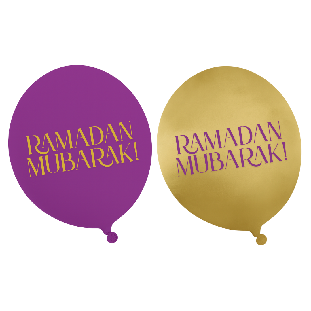Ramadan Mubarak Partyballons (10er-Pack) - Lila & Gold
