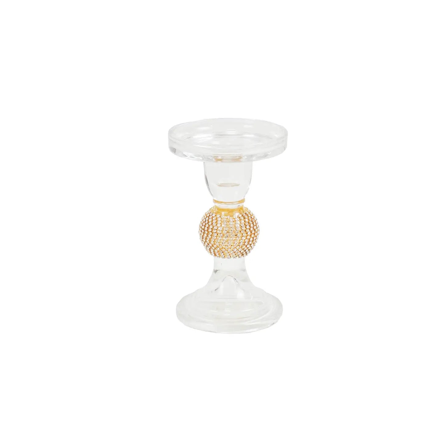 Kerzenhalter aus Glas, Gold, 8,5 x 14 cm