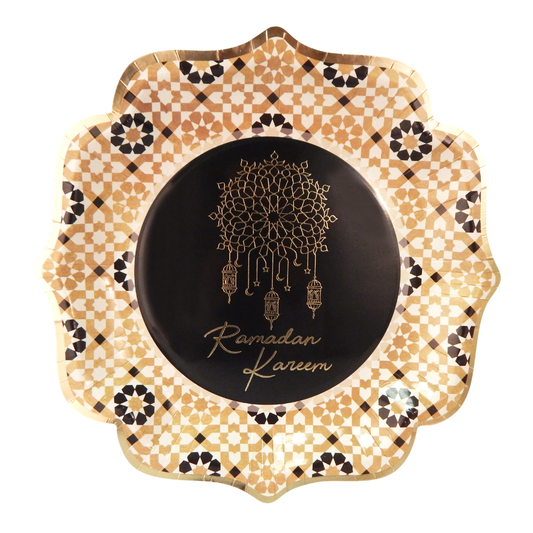 Ramadan Kareem Partyteller (10 Stück) — Schwarz & Gold