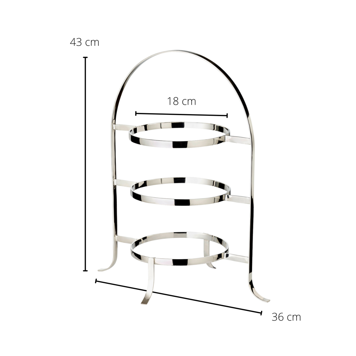 EDZARD Tellerhalter Etagere Sina, edel versilbert, Höhe 42 cm, für 3 Teller Durchmesser 20 bis 28 cm