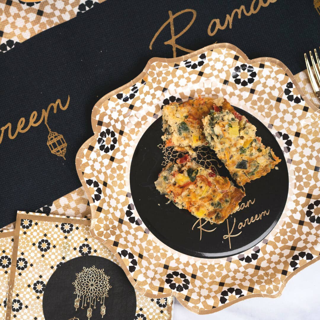 Ramadan Kareem Partyteller (10 Stück) — Schwarz & Gold