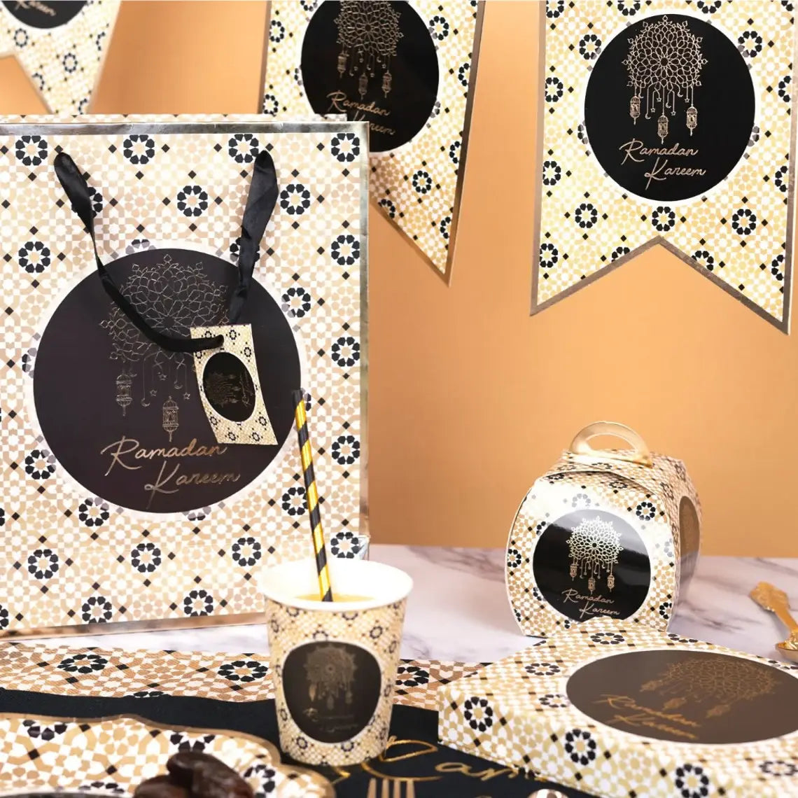 Ramadan Kareem Partybanner - Schwarz & Gold