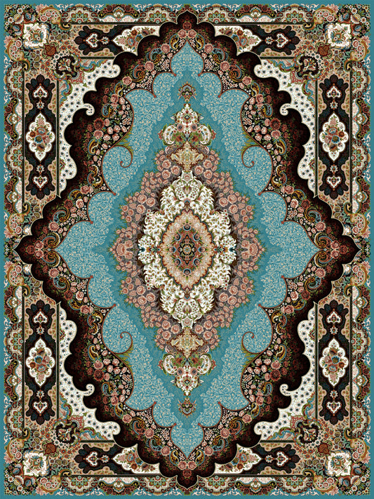 Kashan Teppich 810 Blau