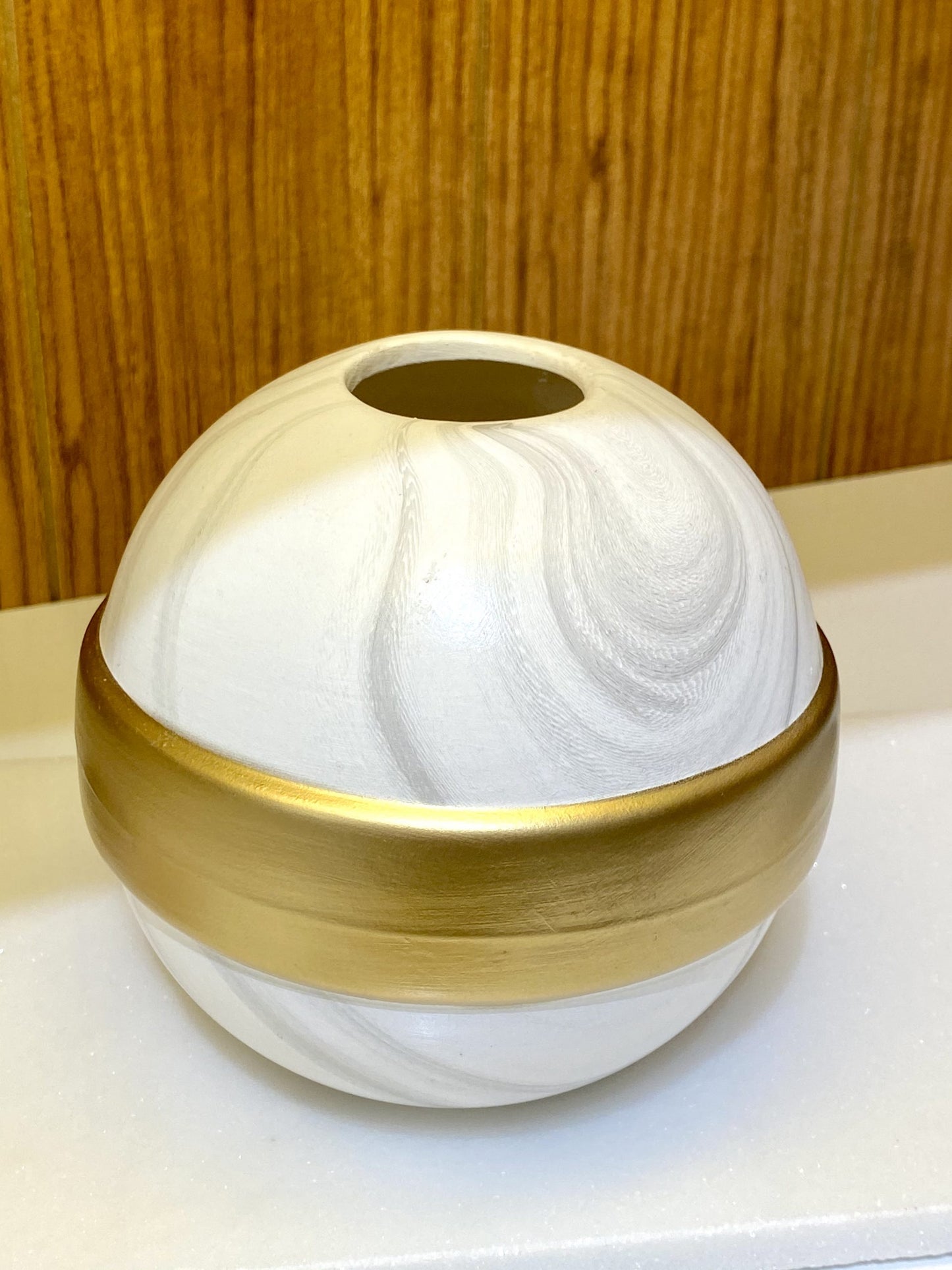 Kugel Vase Marmor Optik