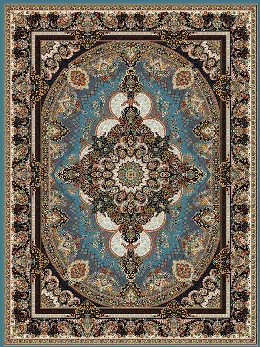 Kashan Teppich 808 Blau