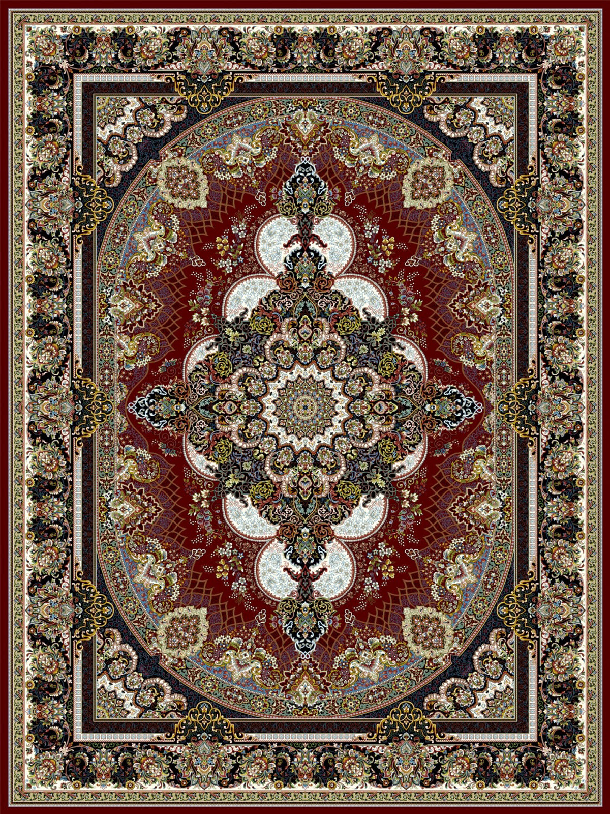Kashan Teppich 808 Rot