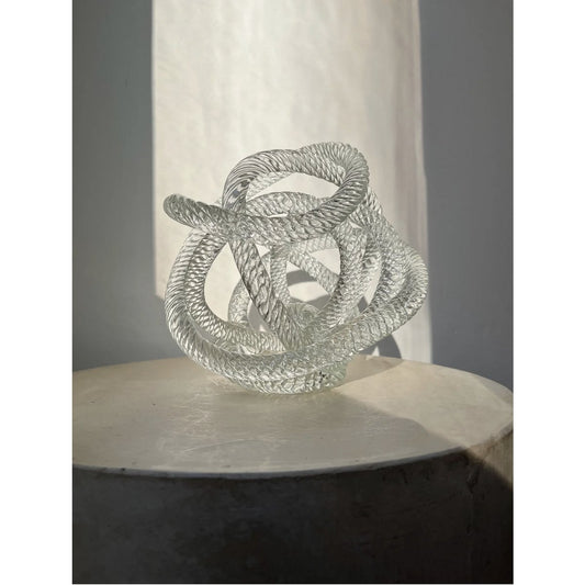 Big knotted glass sculpture Diameter 20cm