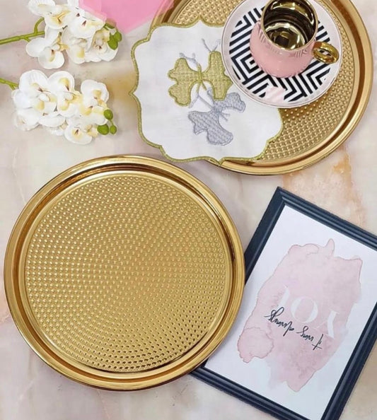 Sali Gold Serviertablett rund