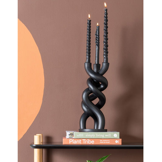 PT Kerzenständer Knot Twisted Schwarz